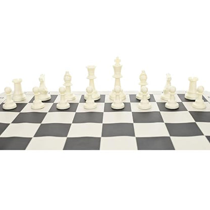 WE Games Color Bright Plastic Staunton Tournament Chess Pieces with 3.75 in. King - Half Chess Set of Chess Pieces Only, White - color: White