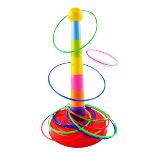 Plastic Game Set with Colourful Hoop Cone Carnival Game Set Kid Throwing Toy for Party Activity Supply 10PCS