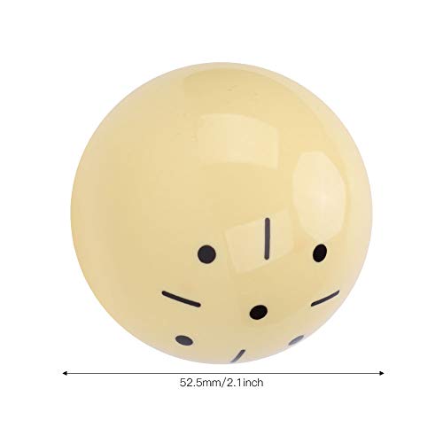 CHICIRIS Resin Cue Ball, High Gloss Training Billiard Ball with Standard Lines and Dots for British Snooker Practice, Enhanced Control and - size: British snooker 52.5MM