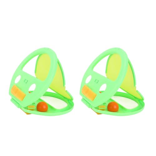 Toss and Catch Ball Set, Hand Exercise Ball Throwing Set, Double Player Outdoor Game with Soft Balls, Ideal for Beach Picnic Party (Green) - color: Green