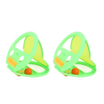 Toss and Catch Ball Set, Hand Exercise Ball Throwing Set, Double Player Outdoor Game with Soft Balls, Ideal for Beach Picnic Party (Green) - color: Green