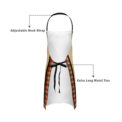 Castle Fairy Cartoon Baseball Kitchen Apron,Bow Knots Waterproof Apron - color: Khaki Red