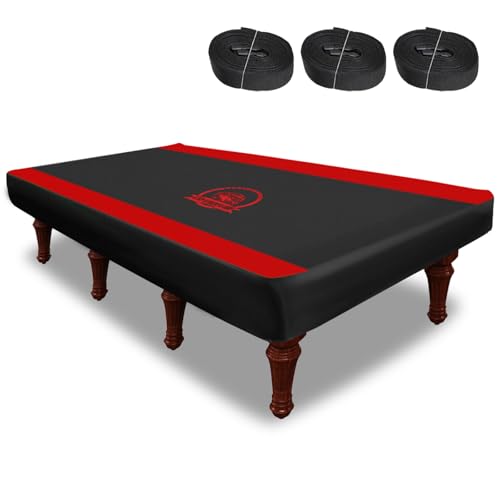 COVERVIN Billiard Pool Table Cover,Heavy Duty 210D Oxford Cloth Material All Weather Waterproof Dustproof UV Protection(9ft/Red) - color: Red, size: 9FT