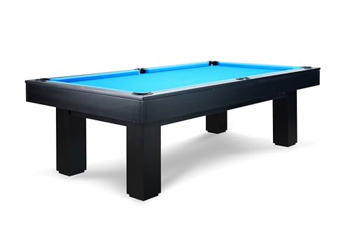 Regal Slate Billiard Pool Table with Professional 1" Thick 3 pcs Slate (Sleek Ebony, 7FT and 8FT) - size: 7FT Without Installation