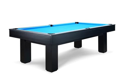 Regal Slate Billiard Pool Table with Professional 1" Thick 3 pcs Slate (Sleek Ebony, 7FT and 8FT) - size: 7FT With Installation