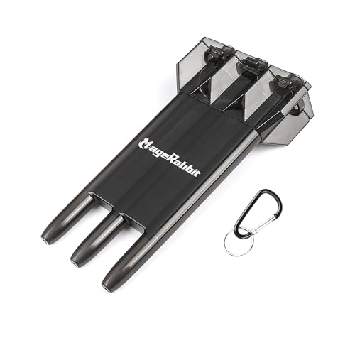 Dart Case, Hard Case, 3 Darts Capacity, 3 Compartments, Translucent Black, Sporty, 25 x 10 x 20 cm (Black) - color: Black