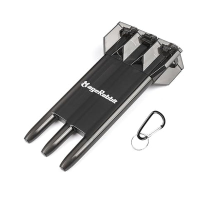 Dart Case, Hard Case, 3 Darts Capacity, 3 Compartments, Translucent Black, Sporty, 25 x 10 x 20 cm (Black) - color: Black