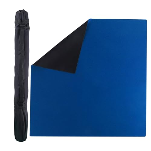 GSE Games & Sports Expert 32 x 32 Inches Rubber Anti-Slip Playmat, Mahjong, Dominoes, Poker Cards and Board Games Tabletop Cover Mat with Carrying Bag (Blue) - color: Blue, size: 1-Pack