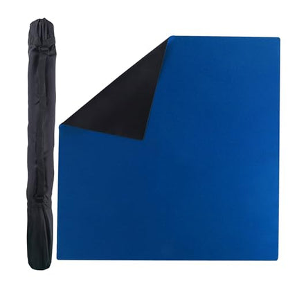 GSE Games & Sports Expert 32 x 32 Inches Rubber Anti-Slip Playmat, Mahjong, Dominoes, Poker Cards and Board Games Tabletop Cover Mat with Carrying Bag (Blue) - color: Blue, size: 1-Pack