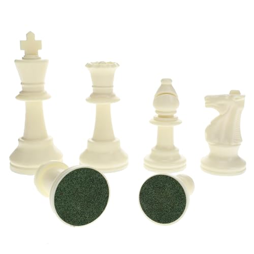 WE Games Color Bright Plastic Staunton Tournament Chess Pieces with 3.75 in. King - Half Chess Set of Chess Pieces Only, White - color: White