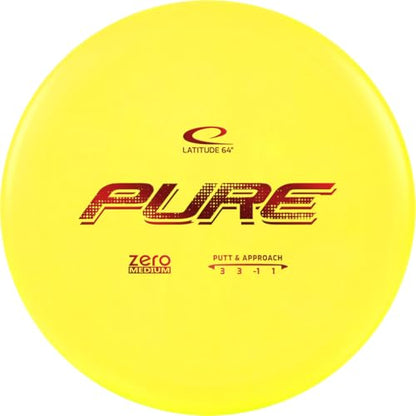Latitude 64 Zero Medium Pure Disc Golf Putter | Straight-Flying Putter with Minimal Fade | Soft & Grippy Zero Medium Plastic | Reliable Control for All Skill Levels | 170-176g