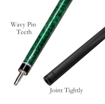 Carbon Fiber Pool Cue,11.8mm/12.5mm Low Deflection Cue Stick,Professional Pool Stick with Case - color: Bird Eye Maple_Green, size: 11.8mm