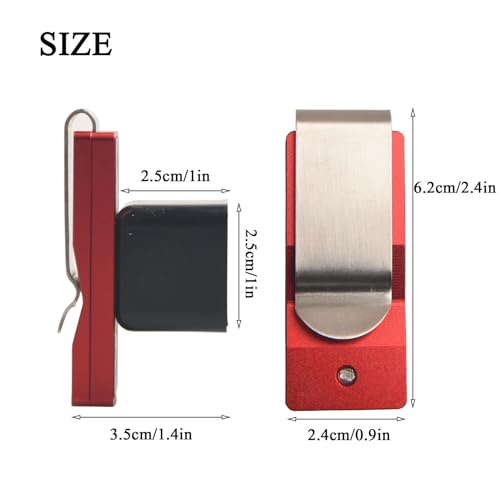 LAKE OF FIRE Chalk Holder Pool Billiards, Pool Cue Chalk Holder with Magnetic Belt Clip Snooker Billiard Accessories - color: Red, style: Square