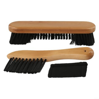 Wooden Pool Table Brush and Cleaner Set with Cloth for Sweeping Felt, Billiards Table Accessories for Home Game Room Maintenance(9inch)