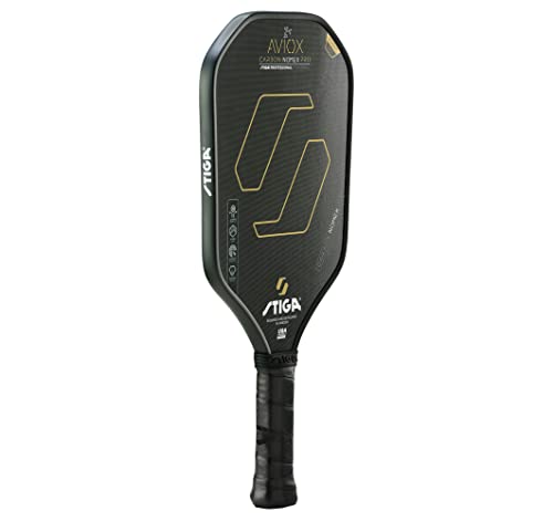STIGA Aviox Pickleball Paddle | Midweight Paddle - USAPA Approved - Designed in Sweden - color: Gold, style: Aviox Carbon Nomex Pro