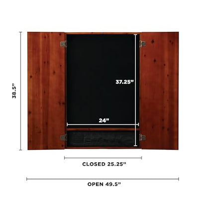 Viper Metropolitan Solid Wood Cabinet & Electronic Dartboard Play-Ready Bundle - color: Cinnamon, style: Deluxe Set