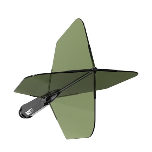 CUESOUL ROST 77 Integrated Dart Shaft and Flight Big Wing Shape,Set of 3 - color: Green with White Logo, size: S-23mm