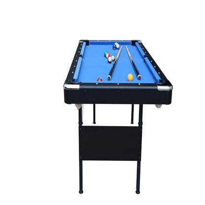 5.5 FT Billiards Table,Stable Pool Table,Portable Pool Billard Table Includes Full Set of Balls,2 Cue Sticks,Chalk,and Felt Brush,Foldable&Easy Assembly for Adult/Teenagers/Kids/F