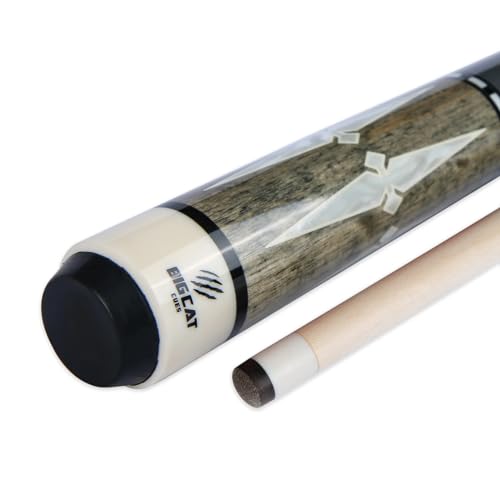 Big Cat Timeless Legacy Pool Cue Stick - Grade A Canadian Maple, 12.5mm Professional Leather Tip, 58” Length, Premium Billiard Cue for Adults – Home or Tournament Play - color: Gray Silver, size: 18 oz