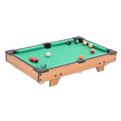 Mini Pool Table, Billiards Table for Kids, Tabletop Billiards Set with Sticks & Triangle Rack, for Kids and Family Fun