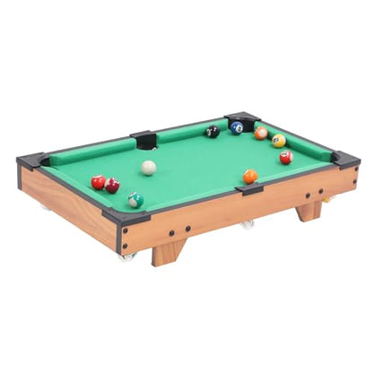 Mini Pool Table, Billiards Table for Kids, Tabletop Billiards Set with Sticks & Triangle Rack, for Kids and Family Fun