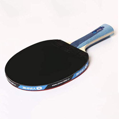 Professional Table Tennis Bat 5 Layers of Wood 2 Layers of Carbon Fiber Ping Pong Bat Suitable for for Players of All Levels/As Shown/Short Handle - size: Long handle
