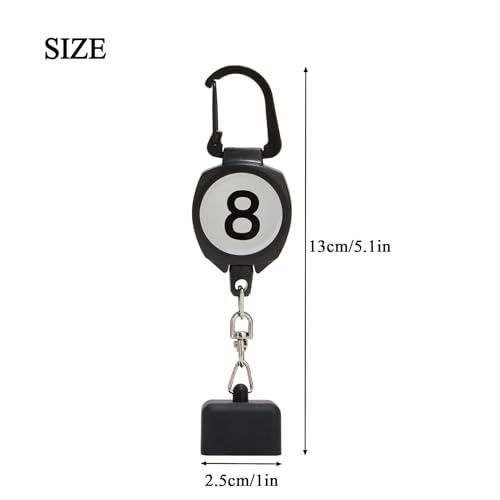 LAKE OF FIRE Billiard Chalk Holder，Pool Chalk Holder with Retractable Key Ring Black - size: Square
