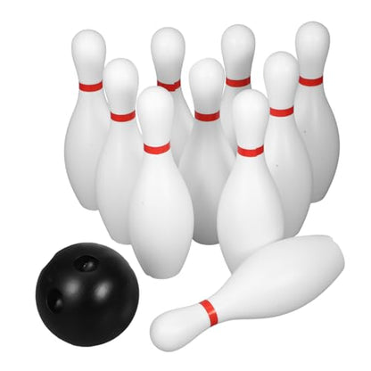 Abaodam Mini Bowling Set 10 Plastic Pins and 2 Balls Bowling Pins Ball Game Set for Kids Toddler Outdoor Indoor Sports Games
