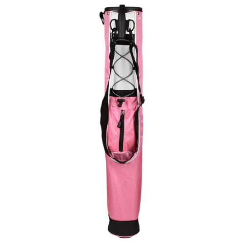 Orlimar Pitch ’n Putt Lightweight Sunday Golf Bag with Stand, Ultra-Light Carry Design, Two-Way Divider Top, Shoulder Strap, Compact Carry Golf Bag for Men & Women - color: Rose Pink