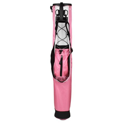 Orlimar Pitch ’n Putt Lightweight Sunday Golf Bag with Stand, Ultra-Light Carry Design, Two-Way Divider Top, Shoulder Strap, Compact Carry Golf Bag for Men & Women - color: Rose Pink
