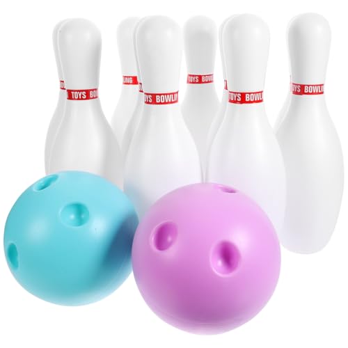 1 Set Childrens Bowling Kit Parent Interactive Sports Pins Balls Safe Material Fun for Family Parties and Kindergarten Activities Random Color