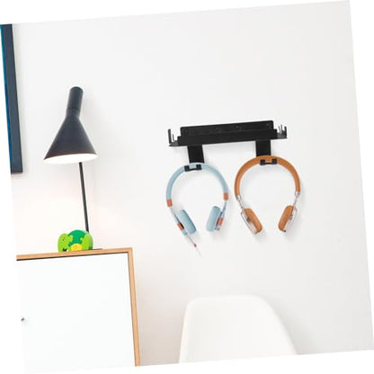 DOITOOL Wall Mount Stand for Game Console and Accessories Iron and Abs Material Controller Holder and Headphone Hanger Easy Installation Vertical Bracket for Organized