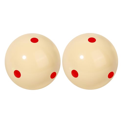 GSE Games & Sports Expert Billiard Practice Training Cue Ball, AAA-Grade PRO Cup Standard Pool Billiard Cue Ball (6 oz 2-1/4" Several Colors Available) - color: 2 Red Dots