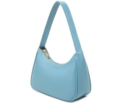 CYHTWSDJ Shoulder Bags for Women, Cute Hobo Tote Handbag Mini Clutch Purse with Zipper Closure - color: Lake Blue