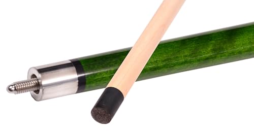 Accuplay Billiards 58" - 2 Piece Break Pool Cue Stick Made of Hardwood Canadian Maple - 23 Ounce Choose Black, Red, Green or Blue - color: Green