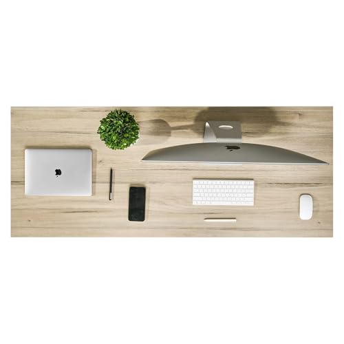 Kaboon Universal Tabletop 60"x18", Solid One-Piece Melamine Table Top, Double Desk L-Desk DIY, Home and Office Countertop, Oak/Grey Tone - color: Oak, size: 60x18