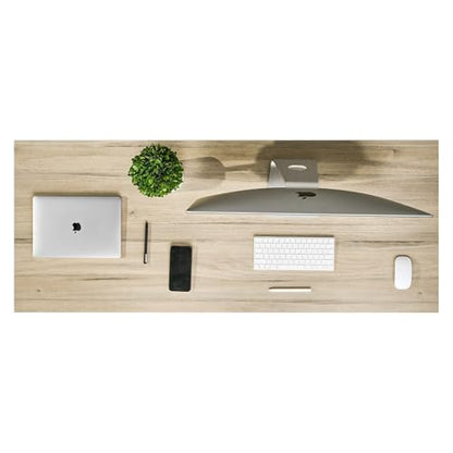 Kaboon Universal Tabletop 60"x18", Solid One-Piece Melamine Table Top, Double Desk L-Desk DIY, Home and Office Countertop, Oak/Grey Tone - color: Oak, size: 60x18