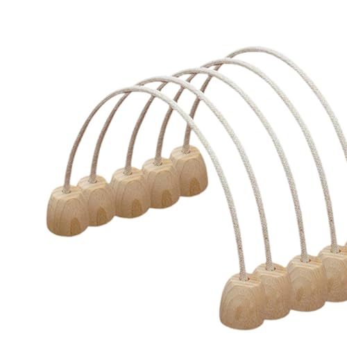 6 Pieces Portable Croquet Hoops Rope Croquet Wickets with Wood Base Material Easy Setup Suitable for Garden Lawn Family Events Children