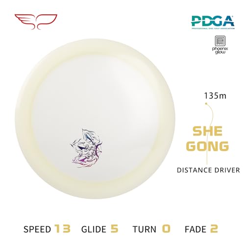 Yikun PDGA Approved Stable Distance Driver - 170-175g Professional Disc Golf Driver | Glow & Glaze Line Options | Perfect for Outdoor Games & Competition - color: Semi-transparent
