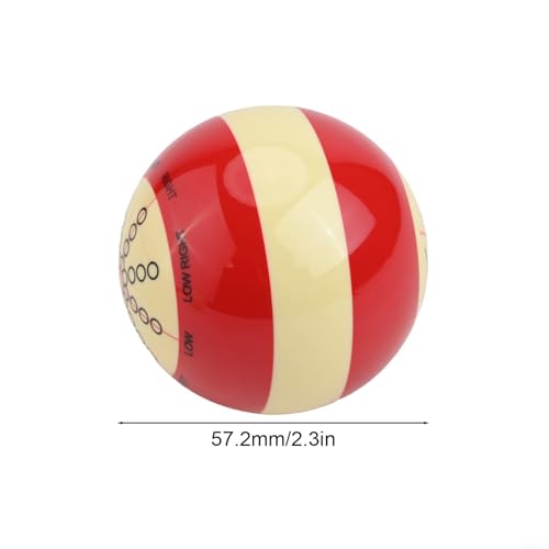 Billiard Training Cue Balls Set, 57.2mm Resin Practice Balls with Red Dots and 6-Point Design for Skill Improvement, for american Pool Table Accessories, Red and White, 2 Pack