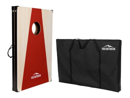 Monoprice Wood Cornhole Outdoor Game - 3' X 2' with 8 Bean Bags and Carry Case - Pure Outdoor Collection