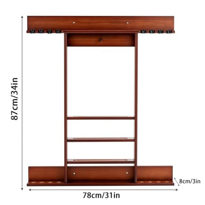 SUPERDIAMOND 8 Pool Stick Holder, Wall Mount Pool Cue Rack for Pool Table Accessories, Made of 100% Solid Wood Billiard Cue Holder Wall Mounted Display Stand for Game Room (Holds 8 Cues &Brown) - size: 8 Cues, style: SU-wa-8 Cue Racks-brown