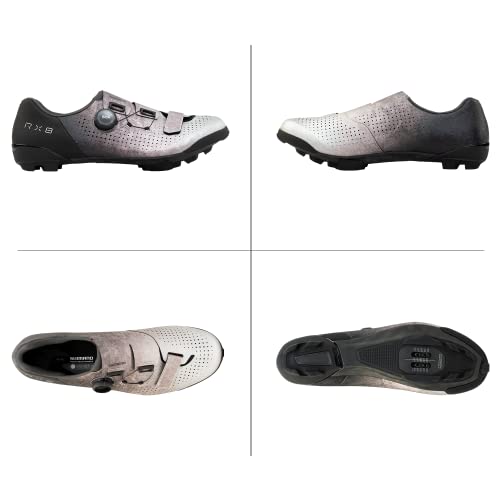 SHIMANO SH-RX801 Men’s Ultralight High Performance Gravel Racing Shoe - color: Silver, size: 10.5