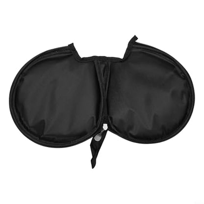 Table Tennis Racket Storage Bag Semicircle Paddles Case Waterproof Oxford Cloth Protective Cover with Hand Strap for Ping Pong Players Indoor Sports Equipment Storage Black(black)