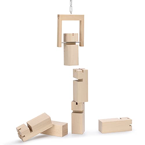 Fröbel Tower Community Game - Stacking Game Made of Beech Wood for up to 24 Players - Team Building Outdoor Game for Children and Adults Cloth Bag