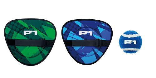P1 Toss and Catch Ball Game - Micro Grip for Improved Catch, Release, and Durability - Double Neoprene Backing - Sticky Throw Balls for Kids Outdoor Games - Ages 5+