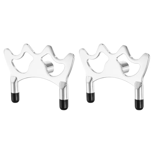 Billiard Bridge Head, Pool Cue Stick Bridge Screw-on Metal Cue Rests Billiard Accessories - color: Silver, style: Low Fork with Rubber Sleeve