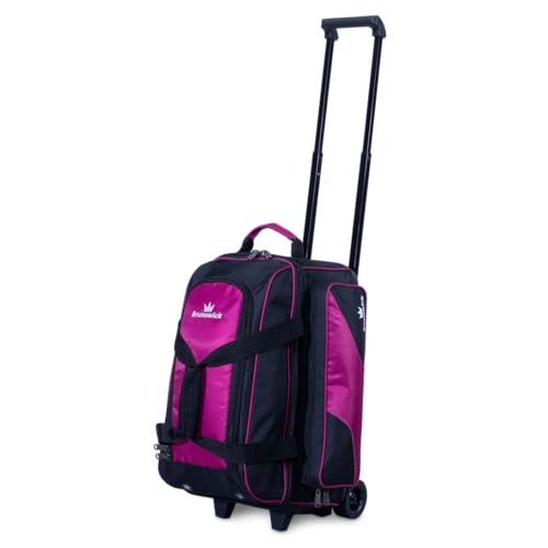 Brunswick Zone Double Roller Bowling Bag - color: Raspberry