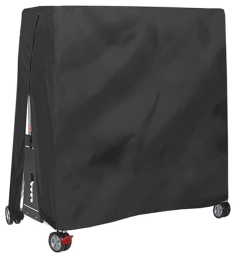 1pc Ping Pong Table Cover Waterproof 210D Oxford Fabric with Zipper Storage Protection for Indoor Outdoor Tennis Equipment(Black 185x165x70CM) - color: Black 185x165x70CM