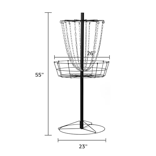 VORTExX Disc Golf Basket - Portable Disc Golf Target Basket with 12 Chains for Enhanced Catching - Durable Steel Construction for Outdoor Practice and Play